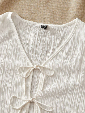 Solid Color Weave Loose Sleeveless Top & High Waist Wide Leg Shorts Women's 2pcs Holiday Outfit