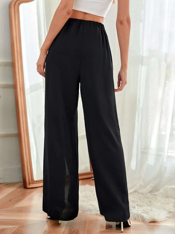 VCAY Solid Split Thigh Pants