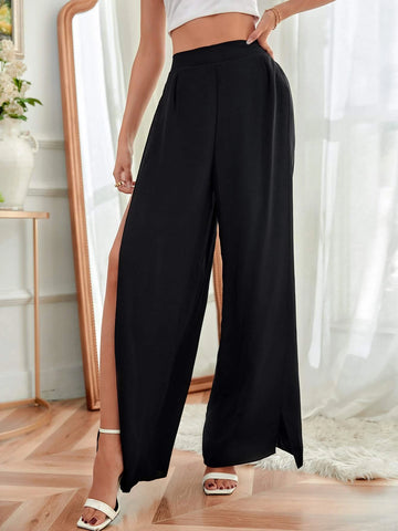 VCAY Solid Split Thigh Pants