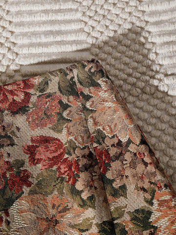 VCAY Split Hem Floral Jacquard Skirt