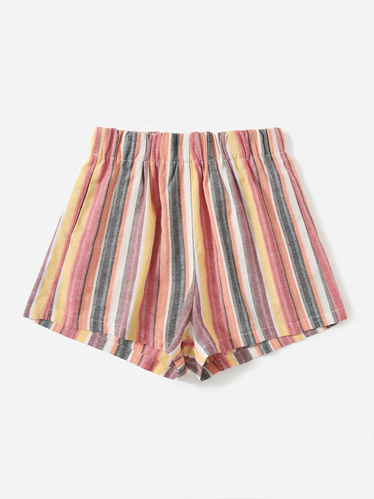 VCAY Striped Elastic Waist Shorts
