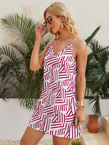 Striped Print Cami Dress