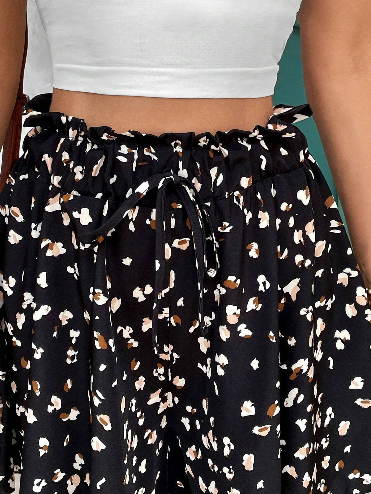 VCAY Summer A-Line Leopard Print Elastic Waist Women's Shorts