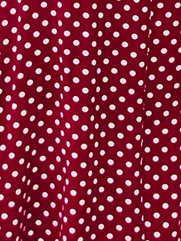 Summer Casual Polka Dot Printed Drawstring Waist Short Sleeve Dress