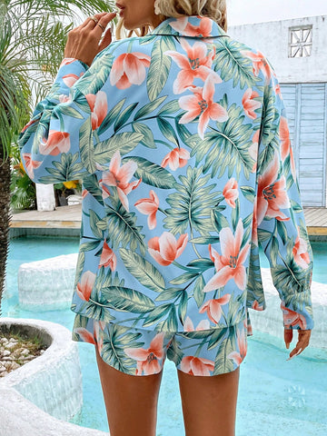 Summer Floral Print Casual 2-Piece Outfit
