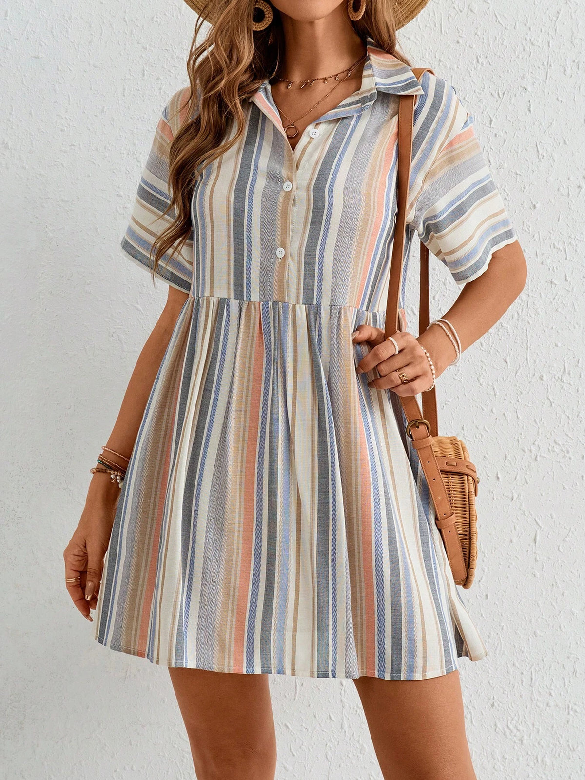 Summer Vacation Beach Women's Striped Loose Dress