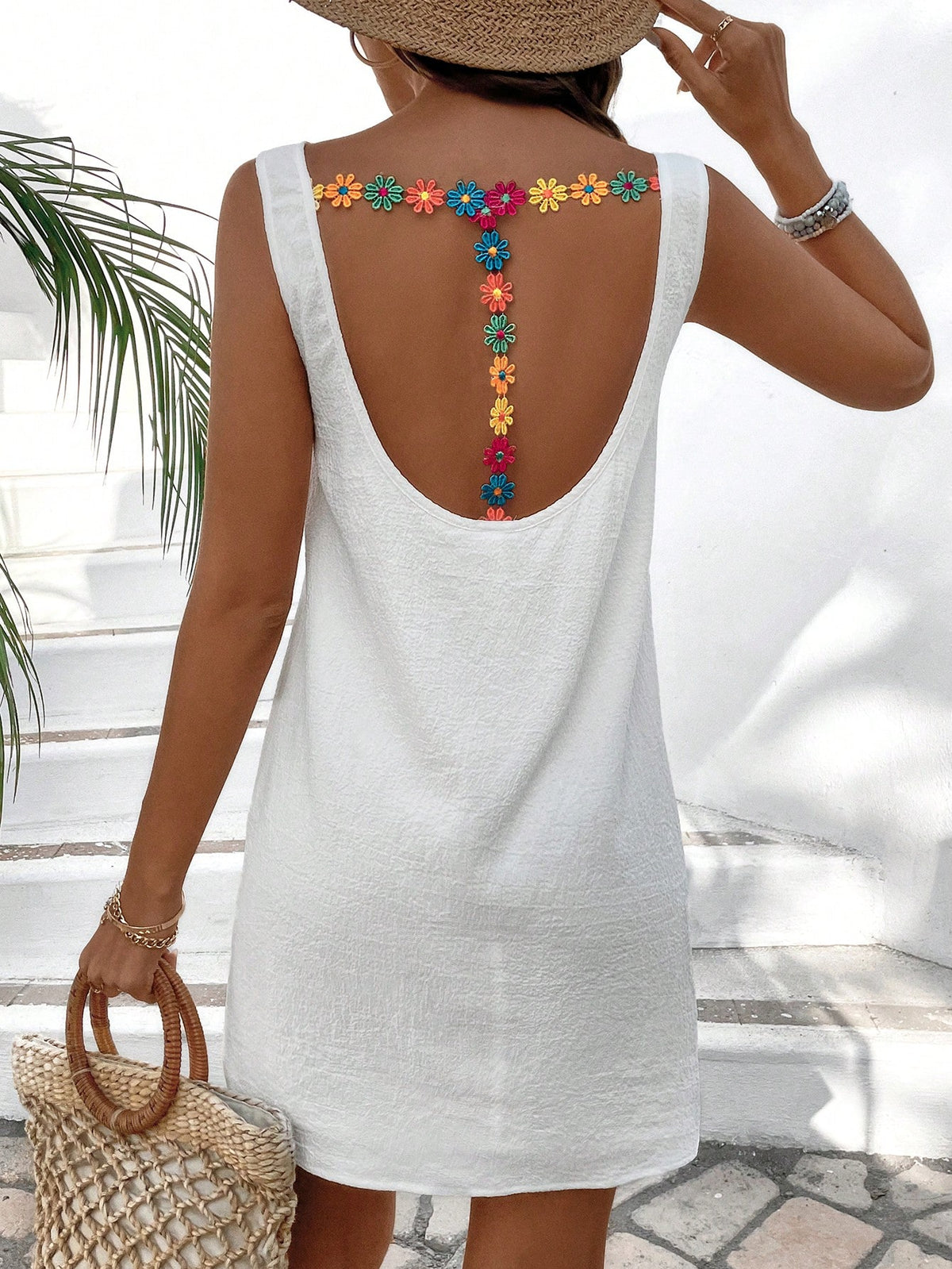 Textured Backless Dress