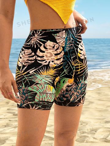 VCAY Tropical Print Biker Shorts