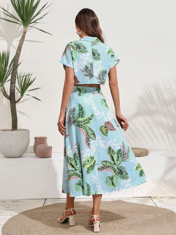 Tropical Print Vacation Two-Piece Set