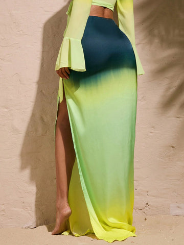 VCAY Vacation Gradient Color Women's Skirt