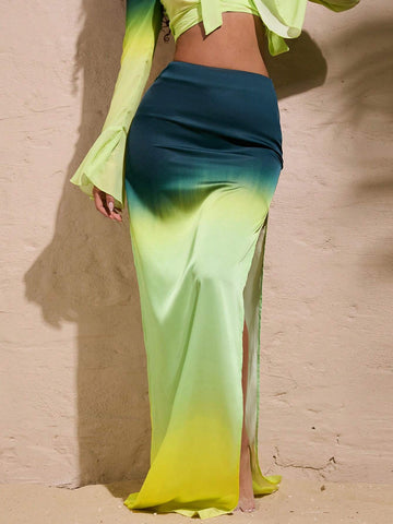 VCAY Vacation Gradient Color Women's Skirt