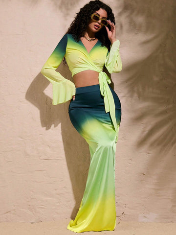 VCAY Vacation Gradient Color Women's Skirt