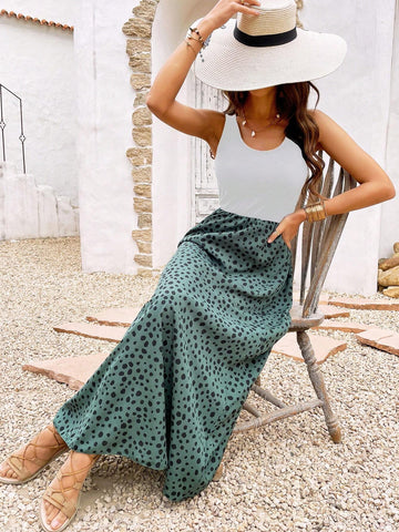 Vacation Leisure Color-Block Printed Splicing Sleeveless Dress