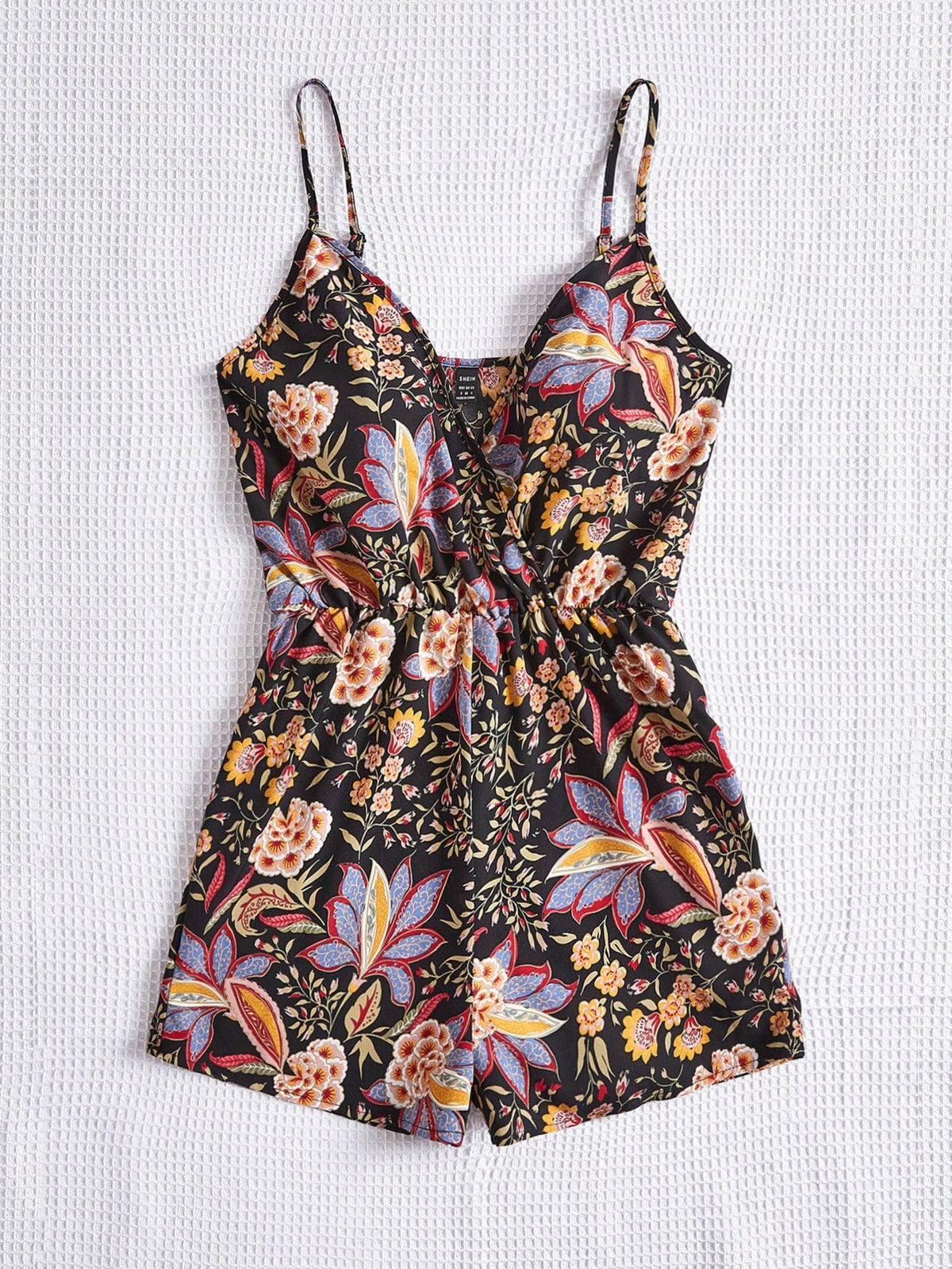Vacation Style Floral Printed Strapless Jumpsuit
