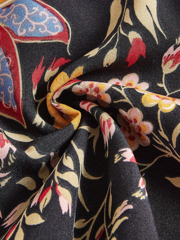 Vacation Style Floral Printed Strapless Jumpsuit