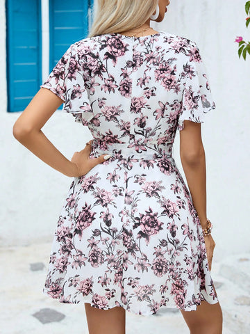 Vacation Woven Floral Romper For Women