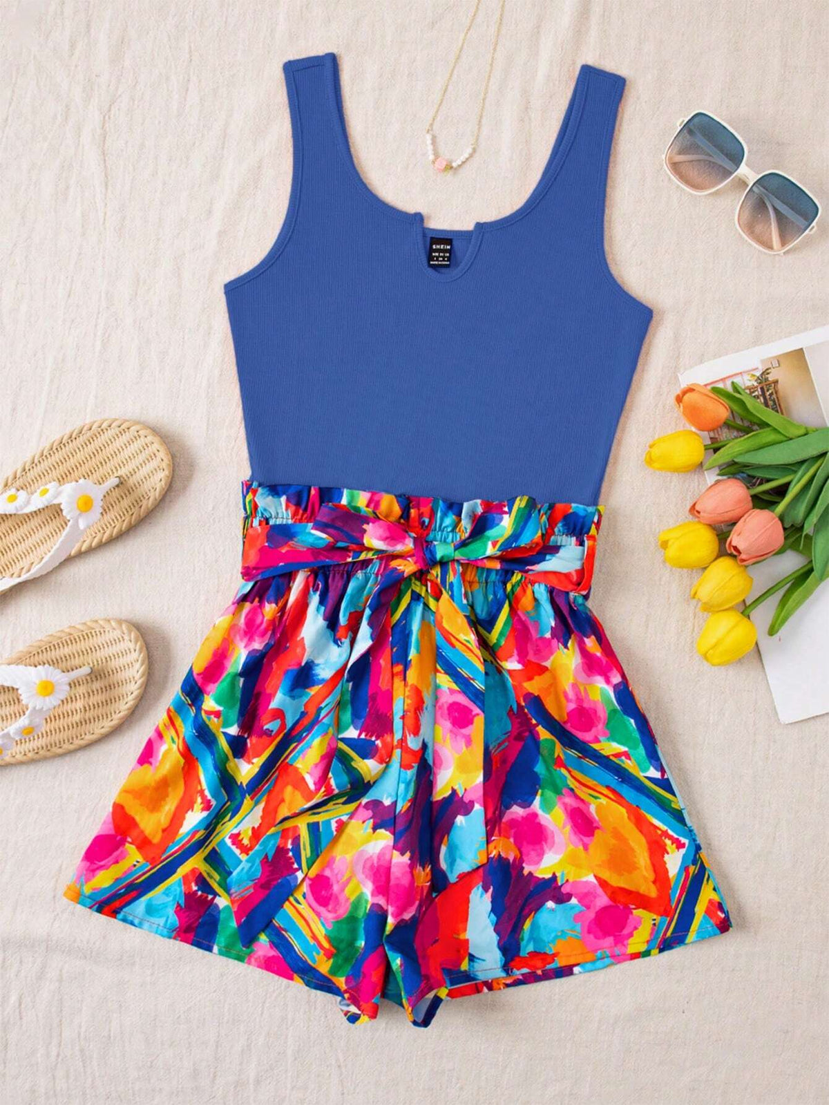 Wide-Leg Loose Weave Pattern Jumpsuit For Women