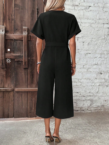 Women'S Batwing Sleeve Seven-Point Jumpsuit