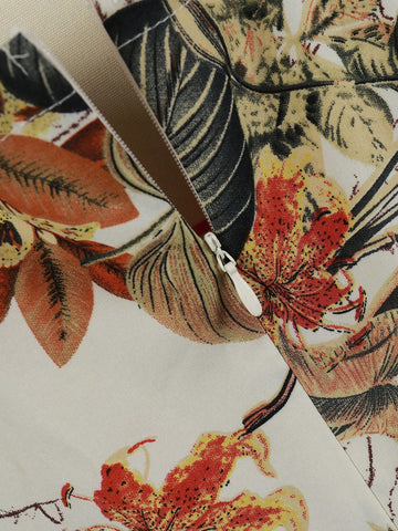 Women'S Floral Print Collared Wide Leg Jumpsuit