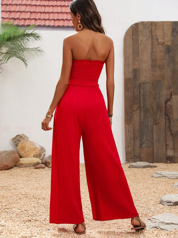 Women'S Off-Shoulder Wide Leg Jumpsuit