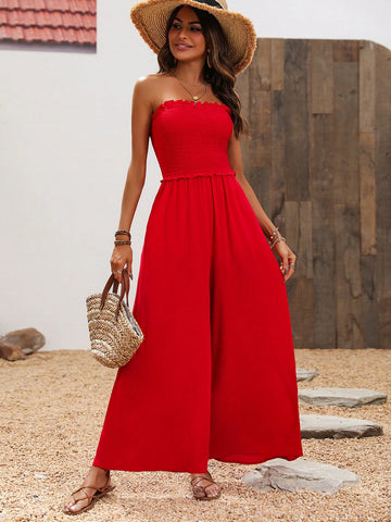 Women'S Off-Shoulder Wide Leg Jumpsuit
