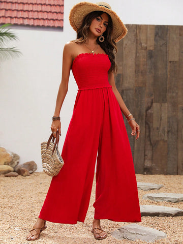 Women'S Off-Shoulder Wide Leg Jumpsuit