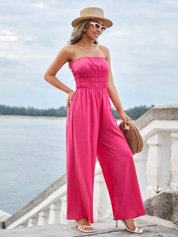 Women'S Off Shoulder & High Waist Jumpsuit