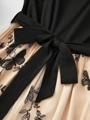 Women Fashionable Butterfly Printed Jumpsuit Random Floral Pattern