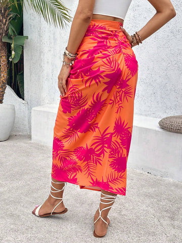 VCAY Women Fashionable Random Printed Skirt With Vacation Style For Summer