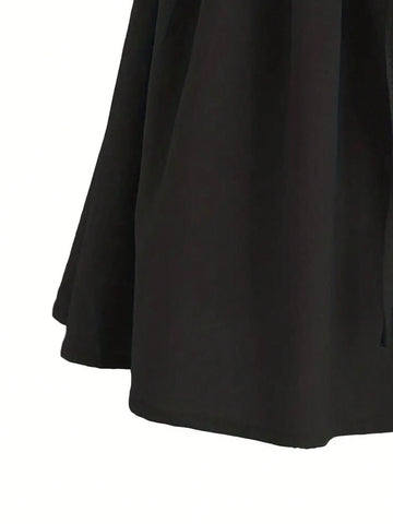 VCAY Women Solid Color High Waist Tie Waist Wide Leg Casual Shorts