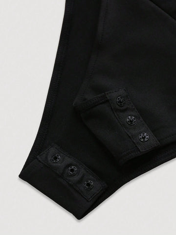 Women Solid Color Pleated Strap One Piece Swimsuit For Vacation, Beach Or Pool