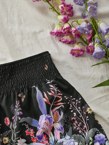 VCAY Women's All-Match Floral Printed Loose Casual Shorts For Vacation