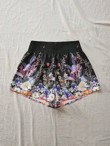 VCAY Women's All-Match Floral Printed Loose Casual Shorts For Vacation