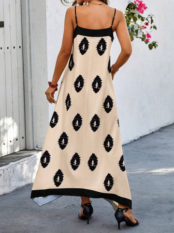 Women's Casual Printed Spaghetti Strap Summer Dress