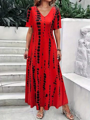 Women's Casual Tie-Dye Long Dress