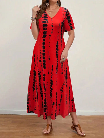 Women's Casual Tie-Dye Long Dress