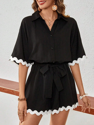 Women's Color Block Simple Daily Jumpsuit