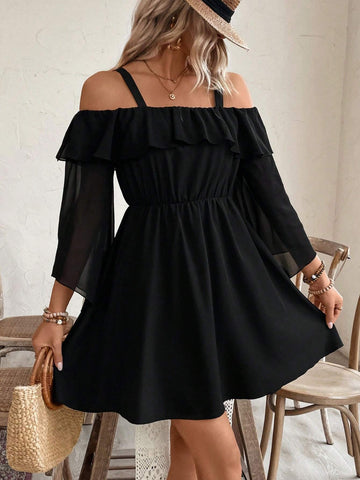 Women's Elegant And Casual Off Shoulder Sleeve Summer Dress
