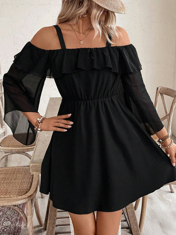 Women's Elegant And Casual Off Shoulder Sleeve Summer Dress