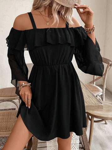 Women's Elegant And Casual Off Shoulder Sleeve Summer Dress