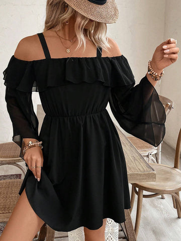 Women's Elegant And Casual Off Shoulder Sleeve Summer Dress