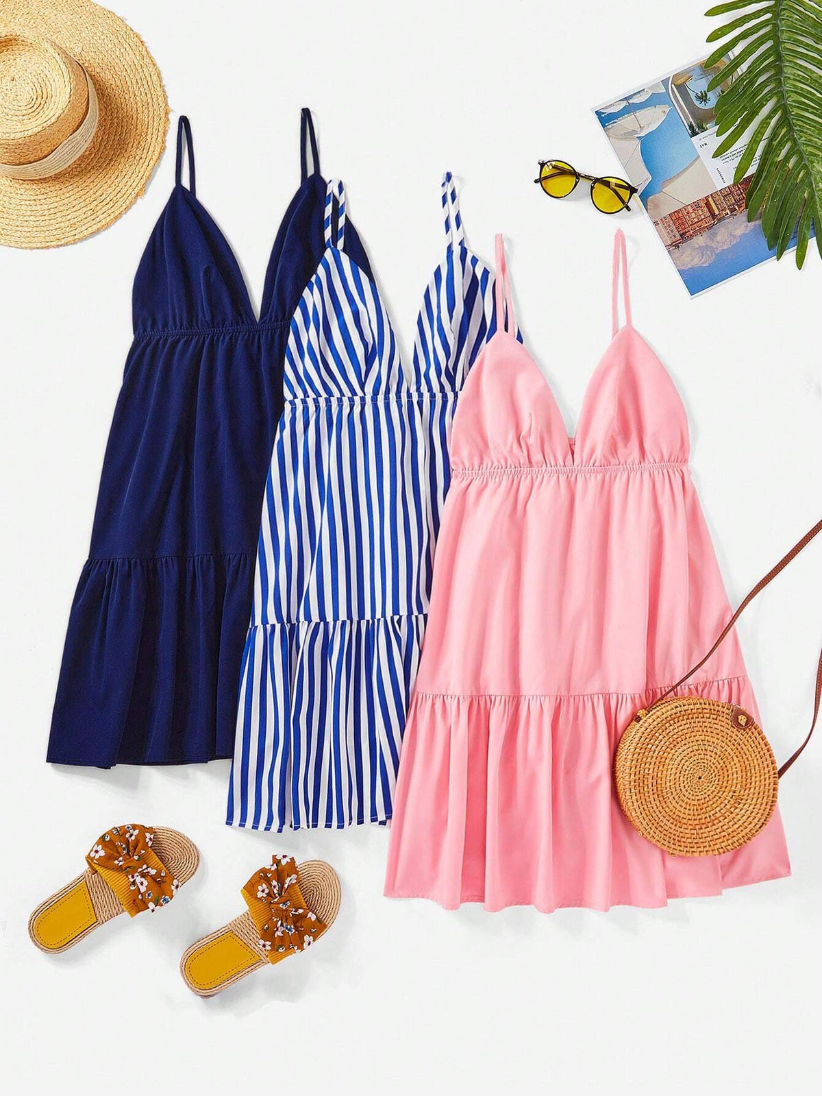 Women's Fashion Solid Color Sling Dress