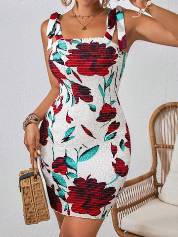 Women's Fashionable Random Printed Cami Dress