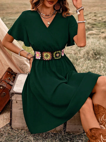 Women's Fashionable Summer Crochet Bodice Design Dress