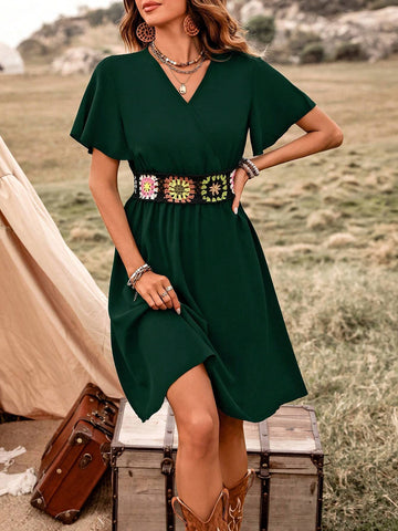 Women's Fashionable Summer Crochet Bodice Design Dress