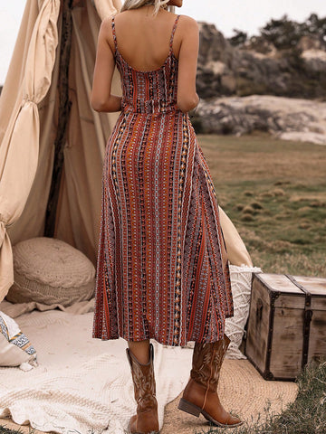 Women's Floral Print Spaghetti Strap Dress