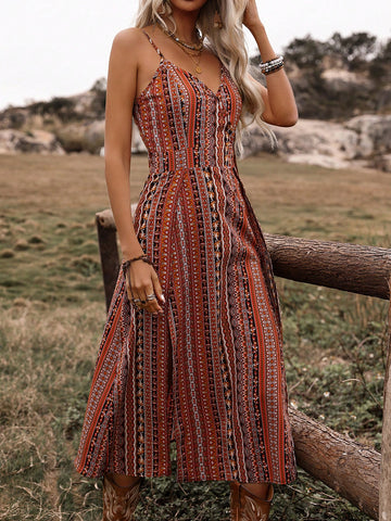 Women's Floral Print Spaghetti Strap Dress