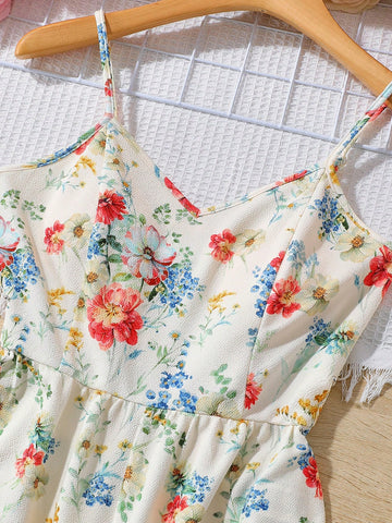 Women's Floral Print Vacation Halter Jumpsuit