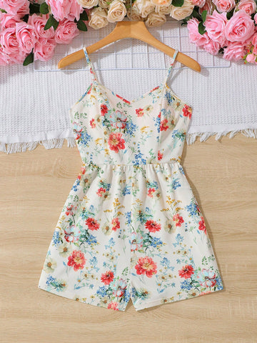 Women's Floral Print Vacation Halter Jumpsuit