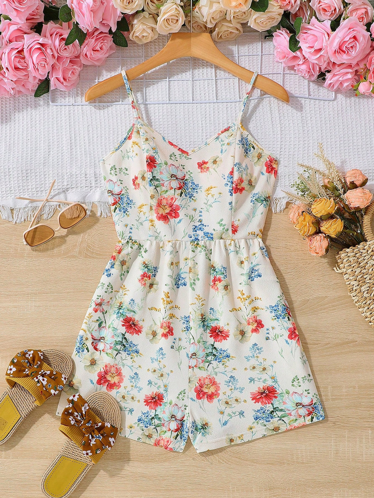 Women's Floral Print Vacation Halter Jumpsuit